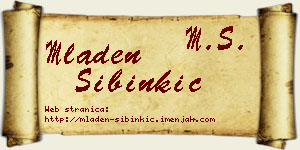 Mladen Sibinkić vizit kartica